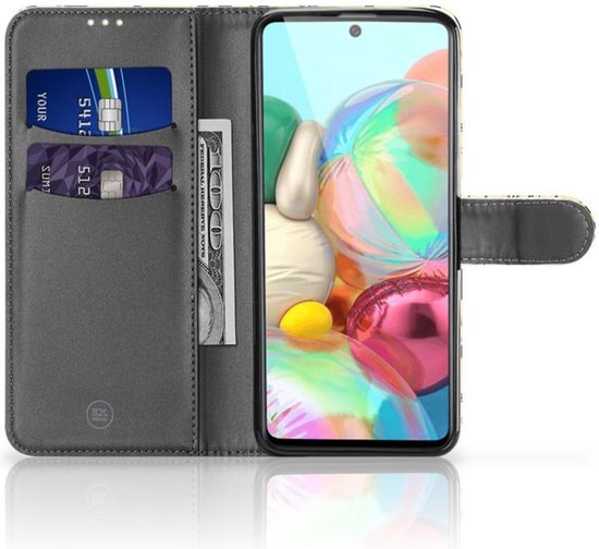 Téléphone Portable Couverture Standing pour Samsung Galaxy A71 Coque Punk Jaune
