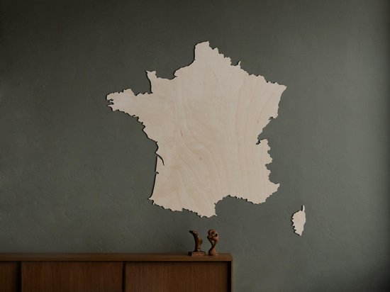 Décoration murale en bois - Carte en bois - France - Carte en bois du pays  - France -... | bol