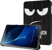 iMoshion Tablet Hoes Geschikt voor Samsung Galaxy Tab A 10.1 (2016) - iMoshion Design Trifold Bookcase - Zwart / Meerkleurig /Don't touch