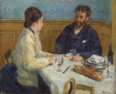 Kunst: Luncheon ( Le Dejeuner) van Pierre-Auguste Renoir. Schilderij op aluminium, formaat is  60x100 CM