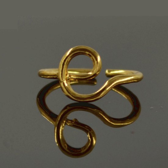 Gading® Dames Ring metletter "E"- vrouwen goudkleurig letter Ringen- Vriendschapsring - Relatie Ringen