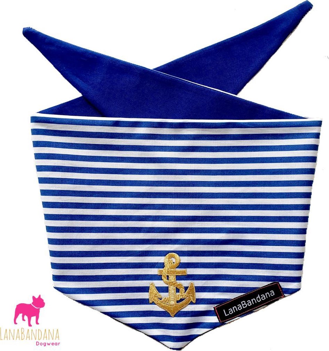 Honden bandana | Knoopbandana | Anchor Blue maat S