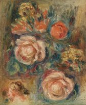 Kunst: Bouquet of Roses, 1900 van Pierre-Auguste Renoir. Schilderij op canvas, formaat is 60x90 CM