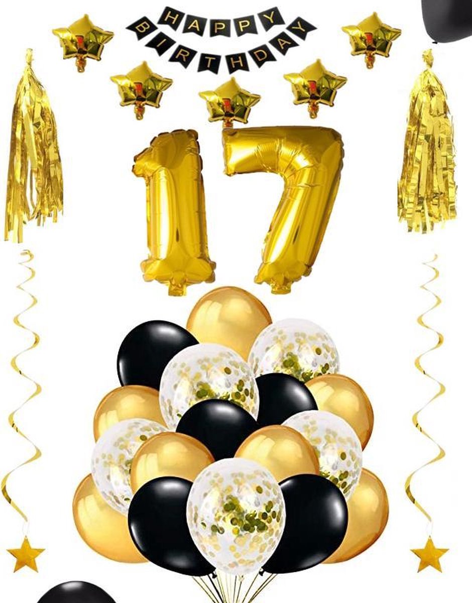 Paquet de fête d'anniversaire de 17 ans Décoration Ballons pour fête de 17  ans.... | bol.com