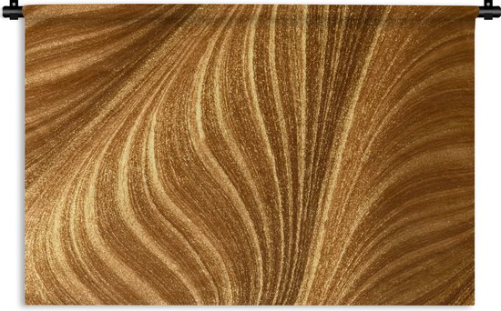 Wandkleed Goud - Close-up van gouden verf Wandkleed katoen 90x60 cm - Wandtapijt met foto