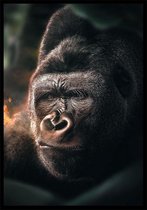 Jungle Gorilla A4 botanische jungle dieren poster
