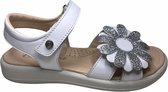 Naturino velcro zilveren bloem lederen sandalen Sciantis Wit mt 29