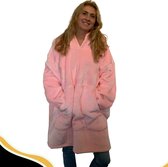 Becozy Hoodie Blanket (lichtroze) - Oodie - Hoodie Deken - Hoodie Blanket - Deken Met Mouwen - Fleece Deken - Huggle Hoodie - Oversized Hoodie