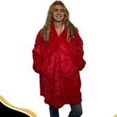 Becozy Hoodie Blanket (rood) - Hoodie Deken - Hoodie Blanket - Deken Met Mouwen - Fleece Deken - Oversized Hoodie
