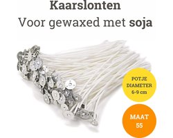 Kaarsen Maken Volwassenen - Eco Kaarslonten Voor Gewaxed Met Natuurlijke Soja Wax - Knutselen - 50 Stuks Lengte 15cm Maat 55 - Voor Geurkaarsen - Sojawas - mèches de bougie - Hergebruiken Kaarsvet - Kerstcadeau Voor Volwassenen - Cadeau