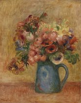 Kunst: Vase of Flowers, c. 1889. van Pierre-Auguste Renoir. Schilderij op aluminium, formaat is 75x100 CM