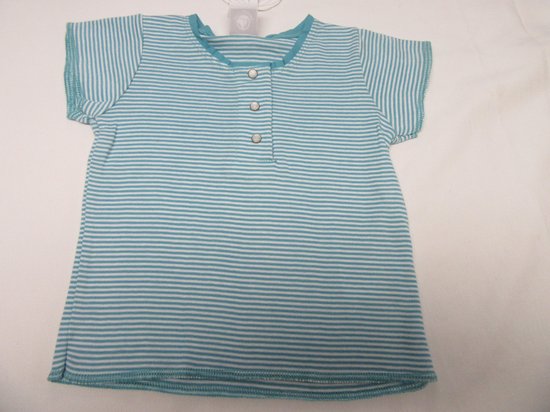 petit bateau , meisje, t-shirt korte mouw , streep turquoise /  wit , 18 maand 81