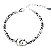 Armband-Two Cirkel-Zilver-16/20 cm-Charme Bijoux