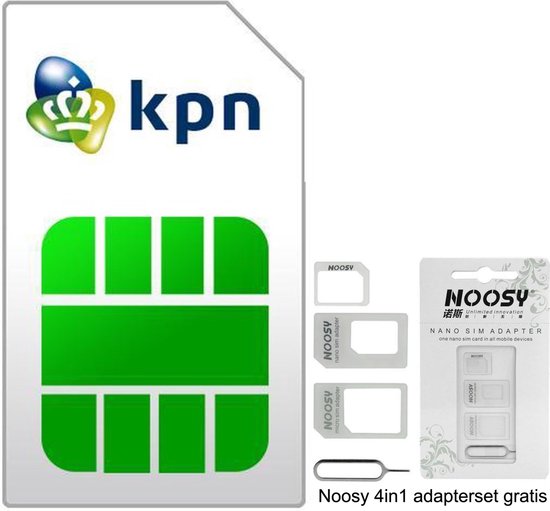 KPN Prepaid met €10 beltegoed - Inclusief NOOSY Simkaartadapter - Past in  elke telefoon | bol.com