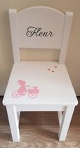 Kinder stoeltje Fleur ''Meisje met fiets'' - Gepersonaliseerd - kraamcadeau - met naam