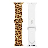 Geschikt Voor Smart Watch Band Met Print -  Luipaard - 42mm En 44mm - Geschikt Voor Smart Watches
