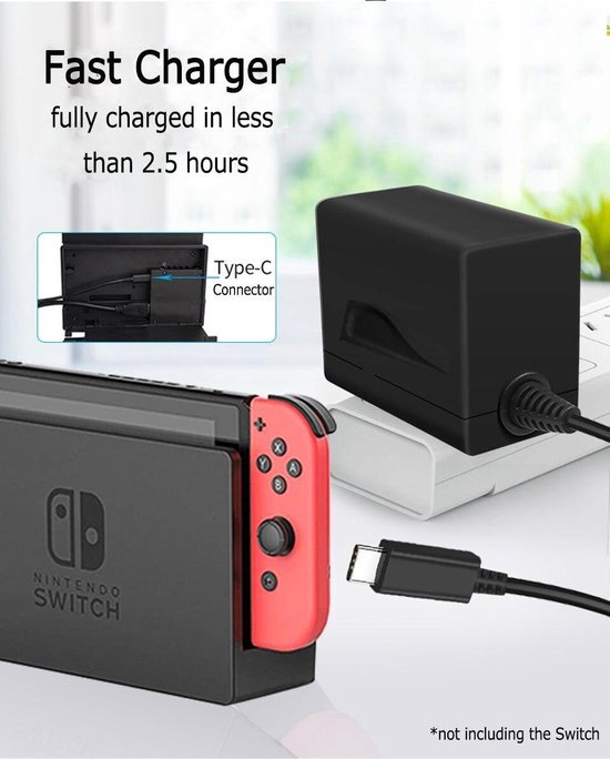 Chargeur adaptateur secteur pour chargeur Nintendo Switch 15V 2.6A Dock de  charge