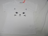 noukie's , filles, t-shirt à manches courtes , blanc , chat , 6 ans 116