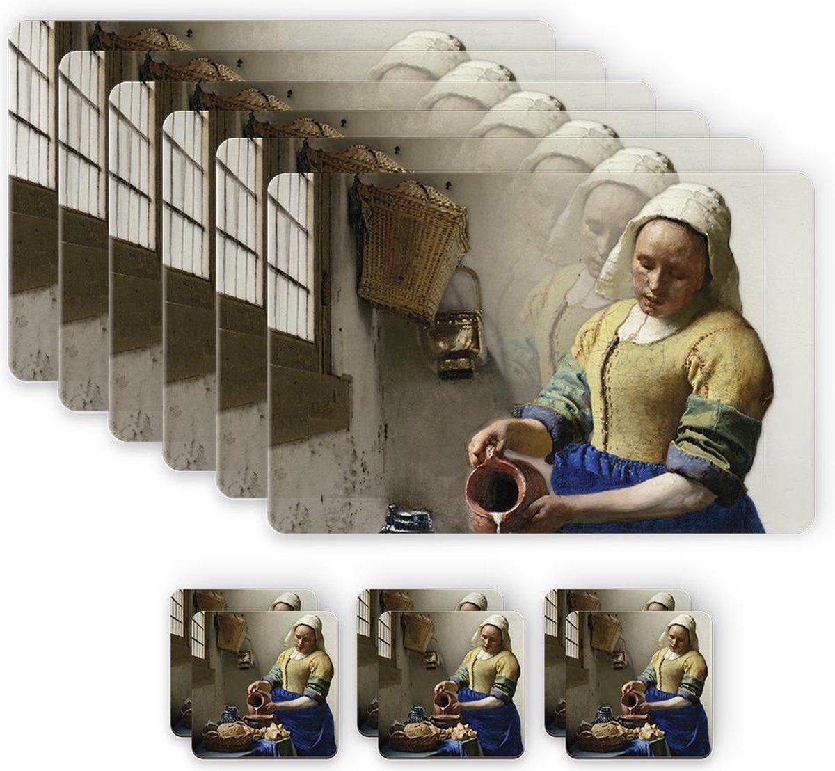 Vermeer Melkmeisje Placemat Onderzetter Pakket