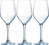 6x Stuks wijnglazen transparant 270 ml  - Wijnglas voor rode of witte wijn op voet