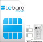 LEBARA Prepaid | 3in1 Simkaart |  €5,- beltegoed + 50MB |Inclusief NOOSY Simkaartadapter| Past in elke telefoon