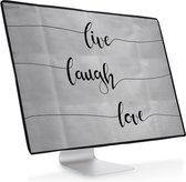 kwmobile hoes voor Apple iMac 27" / iMac Pro 27" - beschermhoes voor beeldscherm - Live Laugh Love design - zwart / lichtgrijs