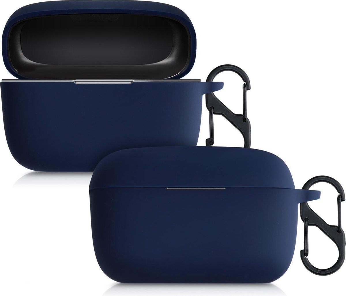 kwmobile Hoes geschikt voor JBL Live 300TWS - Siliconen cover voor oordopjes in donkerblauw