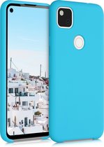 kwmobile telefoonhoesje voor Google Pixel 4a - Hoesje met siliconen coating - Smartphone case in ijsblauw