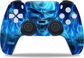Blue Skull - controller skin - Sticker geschikt voor de PS5