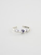 Tibetaanse ring handjes verstelbaar - Zilver