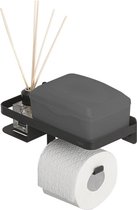 Tiger Caddy - Porte-rouleau papier toilette avec étagère - Noir