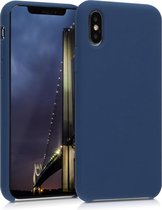 kwmobile telefoonhoesje voor Apple iPhone XS - Hoesje met siliconen coating - Smartphone case in marineblauw