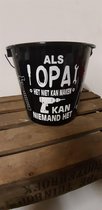 Emmer - Tekst - 5 liter - Als opa het niet kan maken - Zwart - Kado - Gift