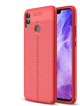 Litchi Texture TPU schokbestendig hoesje voor Huawei Honor 8X (rood)