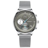 BiDen - Unisex Horloge - Zilver/Grijs - Ø 41mm (productvideo)