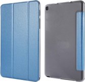 Horizontale leren flip-case met zijdetextuur en drie-uitklapbare houder voor Galaxy Tab P200 (blauw)