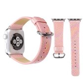 Voor Apple Watch Series 3 & 2 & 1 42 mm glanzend lederen horlogebandje met slangenleerpatroon (roze)