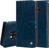 Business Style Oil Wax Texture Horizontale Flip Leather Case voor Huawei Mate 20 Pro, met houder & kaartsleuven & portemonnee (blauw)