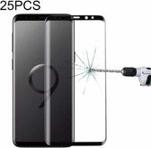 25 STKS Voor Galaxy S9 9H Oppervlaktehardheid 3D Gebogen Rand Antikras Volledig scherm HD Gehard Glas Screenprotector (Zwart)