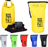 relaxdays Ocean Pack 20 litres - sac étanche - sac de plage - voiles - sac de sport extérieur jaune