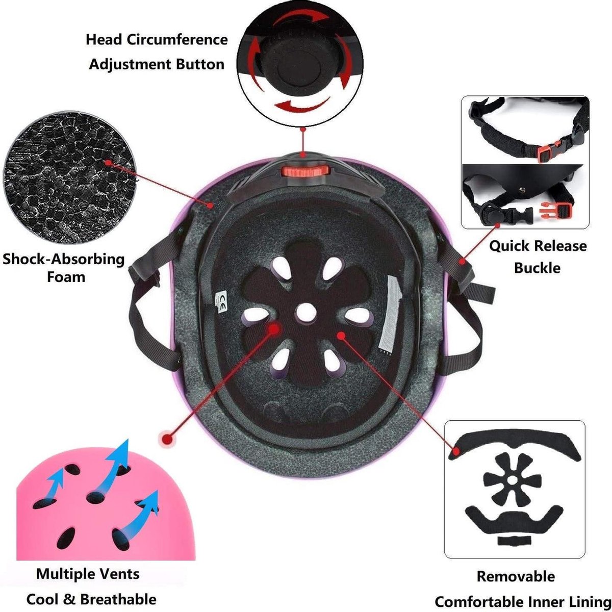 Kit Protection Enfant 7 Pièces – Casque + Genouillères + Coudières + Poignets Roller Skate Vélo