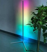LedSfeer™ Moderne led vloerlamp bedienbaar met applicatie  - dimbaar - verticale lamp met kleur led verlichting - sfeerlicht - RGB - staande lamp - lichtbron - applicatie - wit