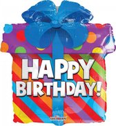 Folie ballon - Happy birthday present - 40 cm - kleurrijk