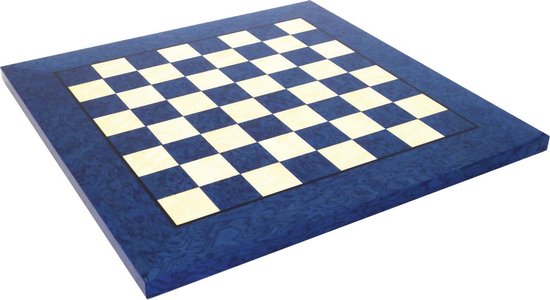 Thumbnail van een extra afbeelding van het spel Luxe schaakbord - Briar blauw - 42x42 cm