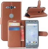Voor Sony Xperia XZ2 Compact PU + TPU Litchi Texture Horizontale Flip Leren Case met Portemonnee & Houder & Kaartsleuven (Bruin)