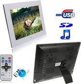 15,0 inch digitale fotolijst met ondersteuning voor afstandsbediening SD / MMC / MS-kaart en USB, wit (1502) (wit)