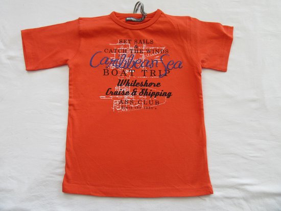 dirkje , garçons, t-shirt à manches courtes , orange , mer des caraïbes , 116 - 6 ans