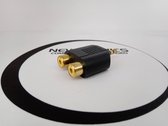 Newtronics audio adapter 2x Tulp vrouwelijk - 3.5mm mannelijk - stereo