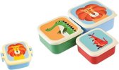 Rex snack set met Snackdoosjes (3 stuks) en mini snackdoosje met kleppen - Safari