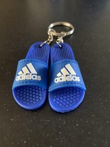 Sleutelhanger Adidas - slipper - blauw wit - siliconen - gifts